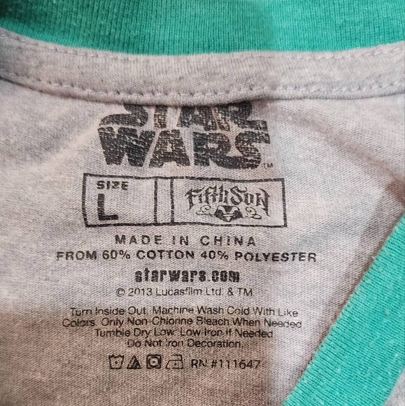 Star Wars Cool Guy Yoda shirt Grey and Teal size large - Picture 3 of 4